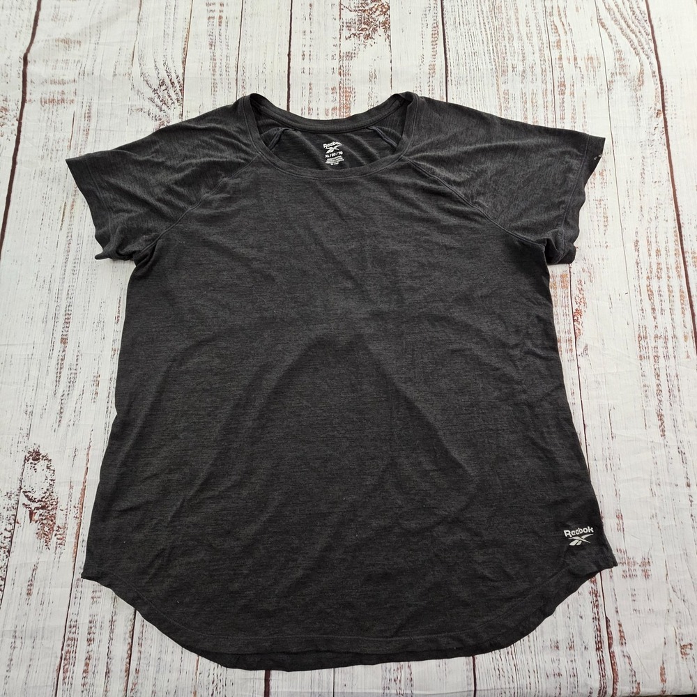 Reebok Gray Short Sleeve Polyester Spandex Performance T-Shirt Women's XL